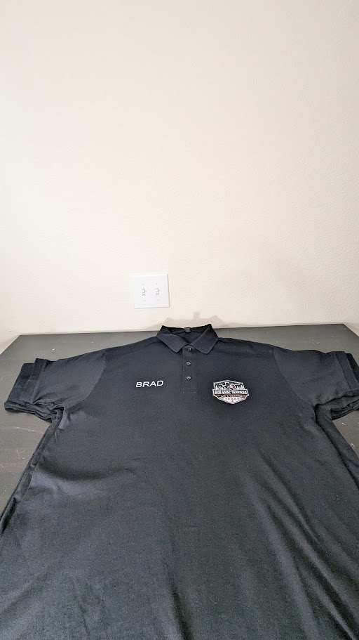 Black personalized company polo