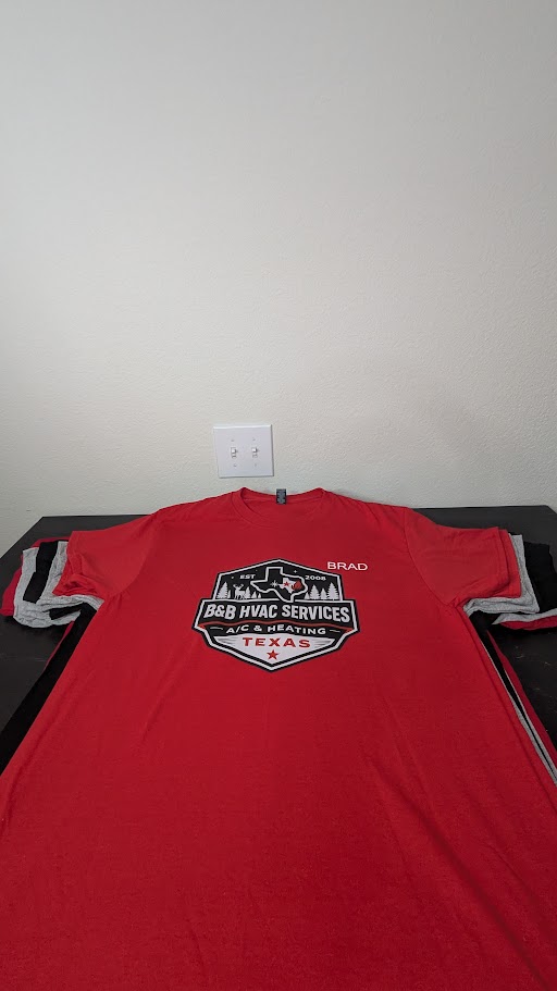 Custom red apparel shirt